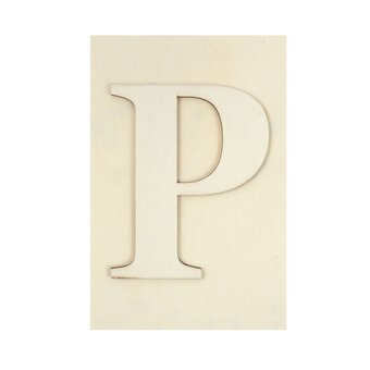 Wooden Letter P Plaque 10cm x 15cm