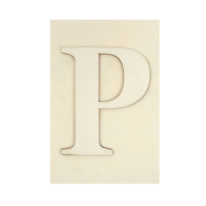 Wooden Letter P Plaque 10cm x 15cm image number 1