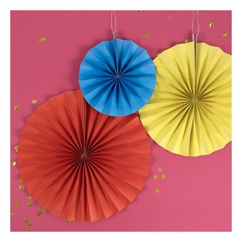 Bright Party Fan Decorations 3 Pack