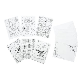 Christmas Colouring Cards 6 Pack