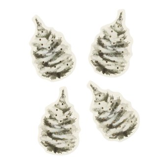 Snowy Tree Card Toppers 4 Pack