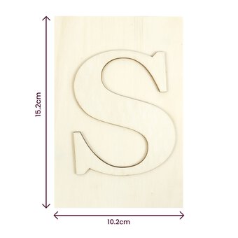 Wooden Letter S Plaque 10cm x 15cm image number 4