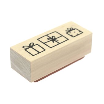 Presents Wooden Stamp 2.5cm x 6.3cm