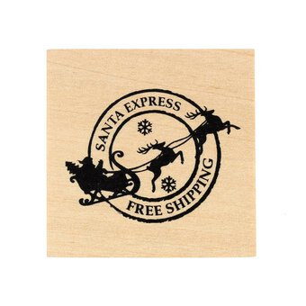 Santa Express Wooden Stamp 5cm x 5cm image number 4