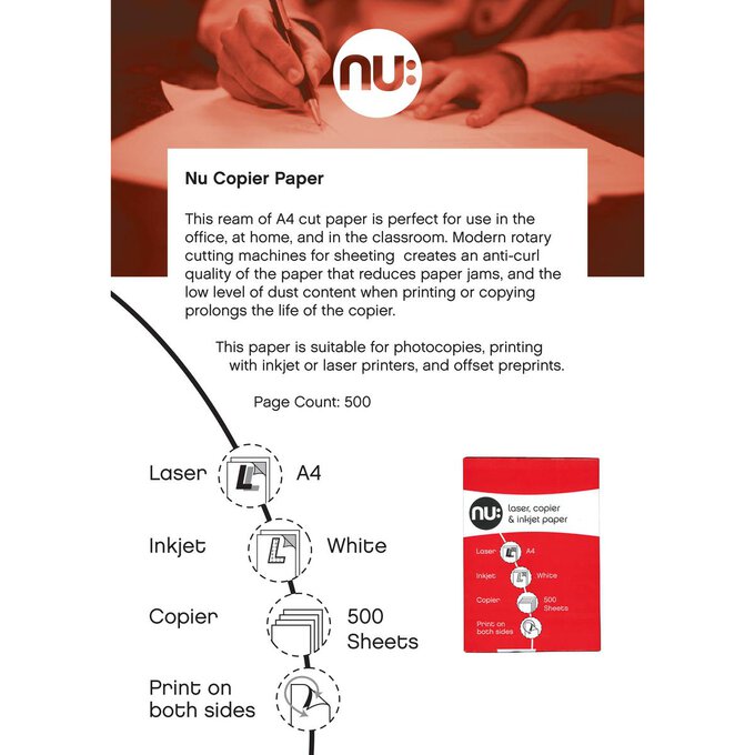 NU Copier Paper A4 70gsm Box Of 5 Reams, None
