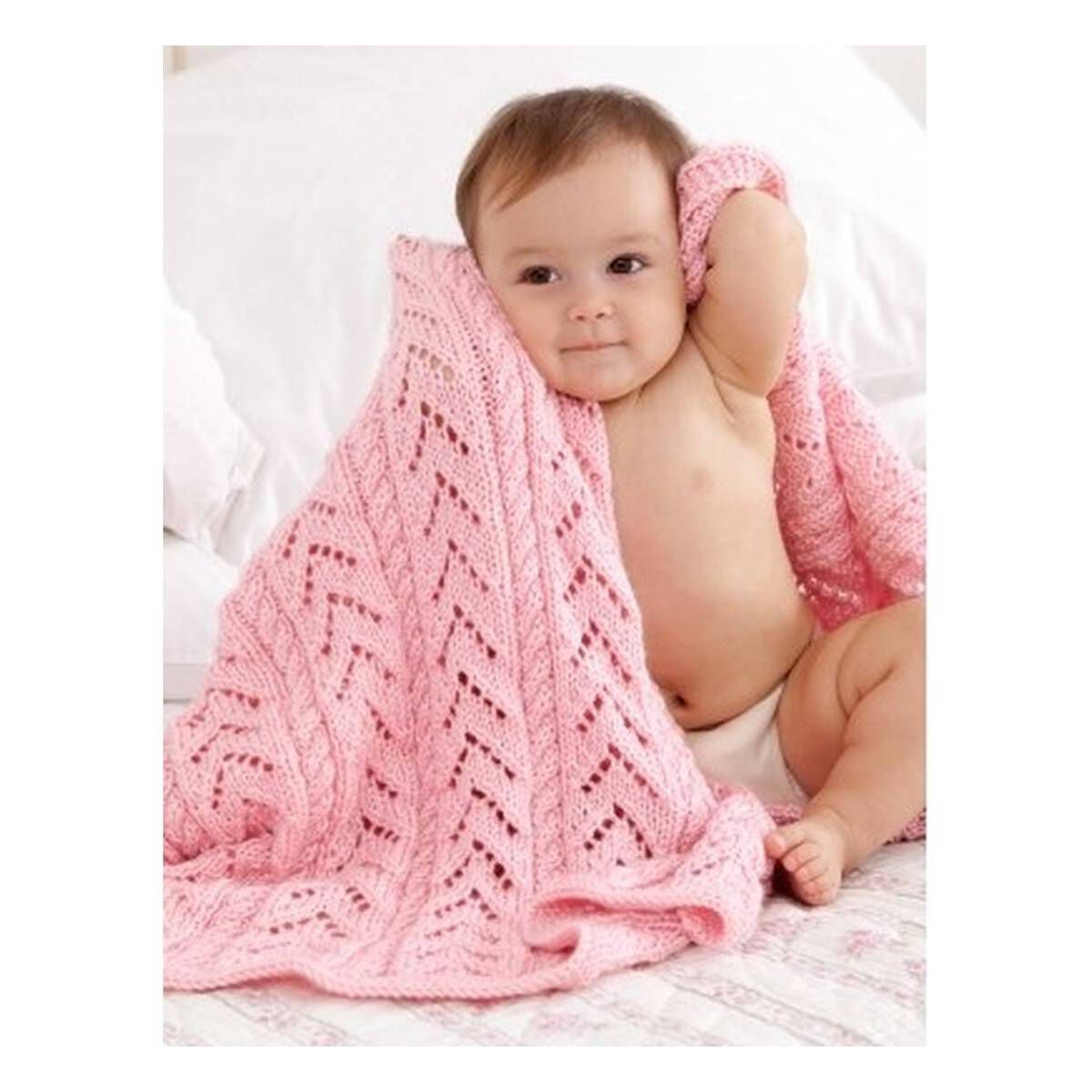 FREE PATTERN Caron Pink Baby Blanket | Hobbycraft