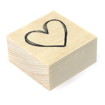 Heart Outline Wooden Stamp 3.8cm x 3.8cm