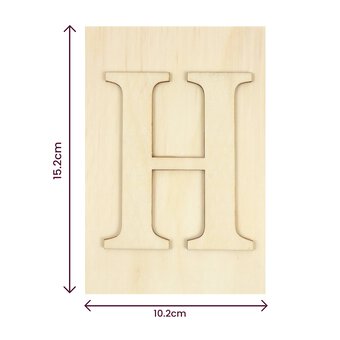 Wooden Letter H Plaque 10cm x 15cm image number 4