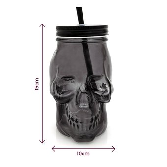 Black Skull Drinking Jar  image number 5
