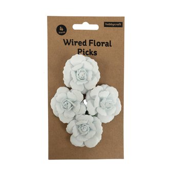 Cream Clara Flower Wired Floral Picks 4 Pieces image number 5