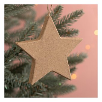 Mache Hanging Star Decoration 10cm