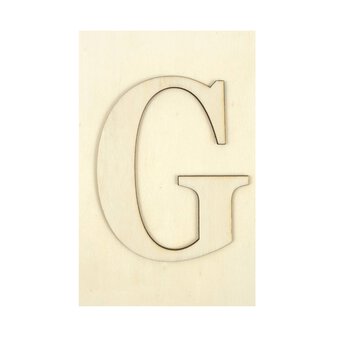 Wooden Letter G Plaque 10cm x 15cm