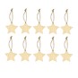 Natural Wood Hanging Stars 5.5cm 10 Pack image number 1