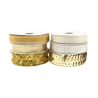 Gold Trims and Ribbons 2m 6 Pack
