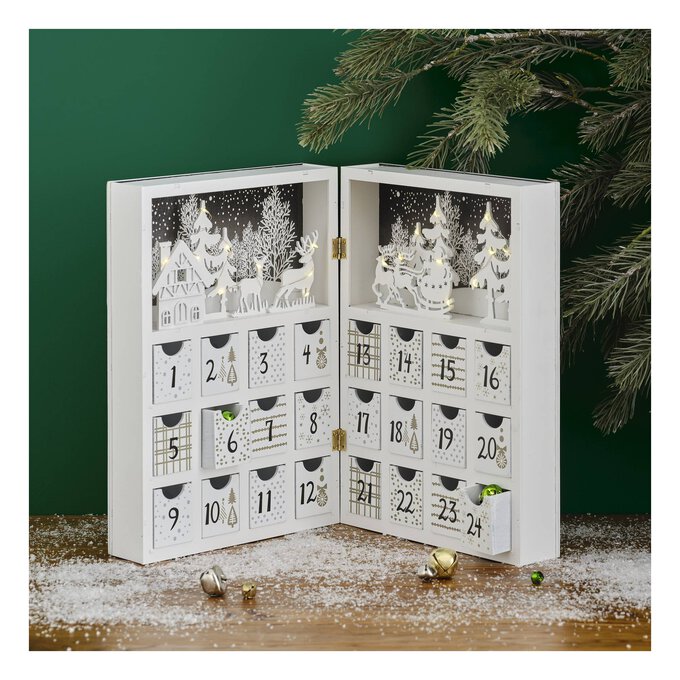 White Light-Up Advent Calendar image number 1