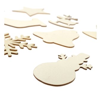 Wooden Christmas Shapes 90 Pack