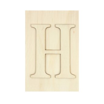 Wooden Letter H Plaque 10cm x 15cm