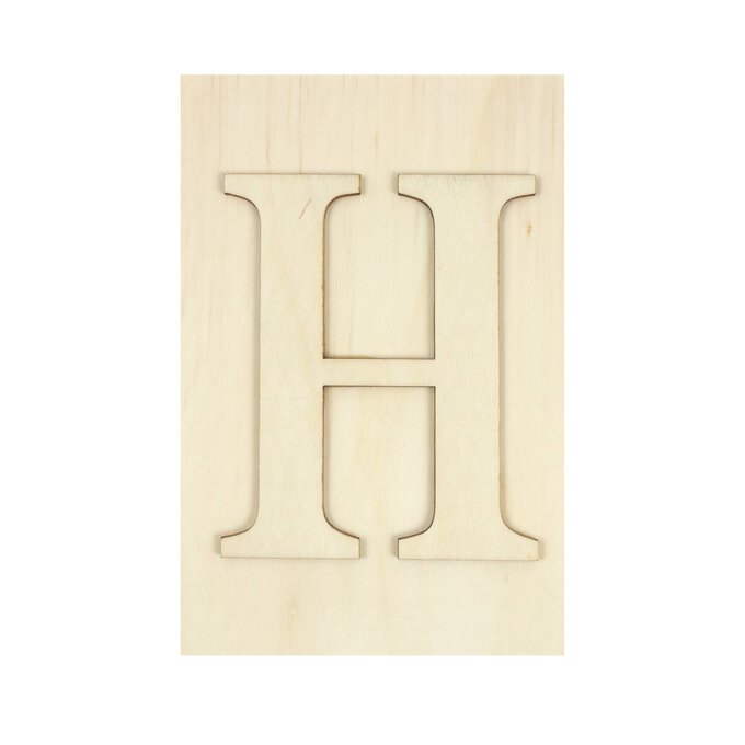 Wooden Letter H Plaque 10cm x 15cm image number 1