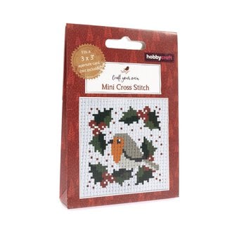 Robin and Holly Mini Cross Stitch Kit 