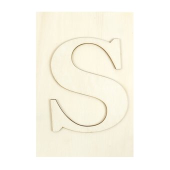 Wooden Letter S Plaque 10cm x 15cm