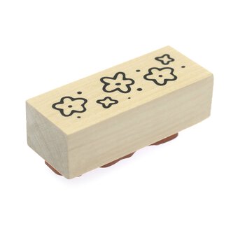 Flowers Wooden Stamp 2.5cm x 6.3cm