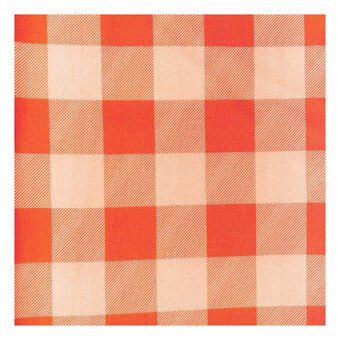 Orange Gingham Print Viscose Fabric by the Metre image number 2