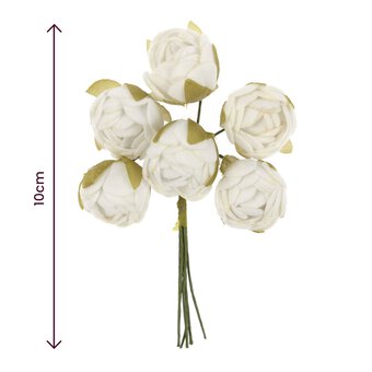 Ivory Round Petite Flower Picks 6 Pieces image number 4