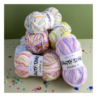 James C Brett Lavender Fields Party Time Stripes DK Yarn 100g image number 4