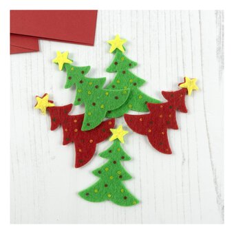 Red and Green Felt Trees 20 Pack