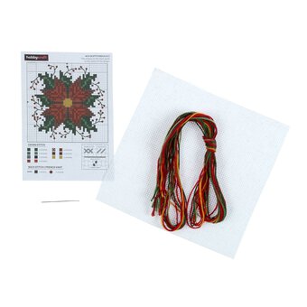 Poinsettia Mini Cross Stitch Kit 