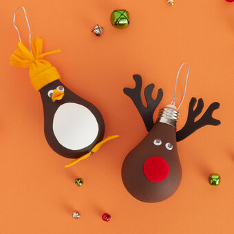 How to Make Christmas Character Lightbulbs