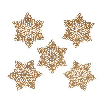 Kraft Laser-Cut Paper Snowflakes 5 Pack 