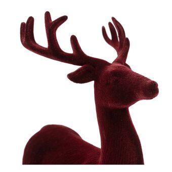 Burgundy Velvet Stag 32cm image number 3