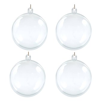 Large Fillable Baubles 8cm 4 Pack