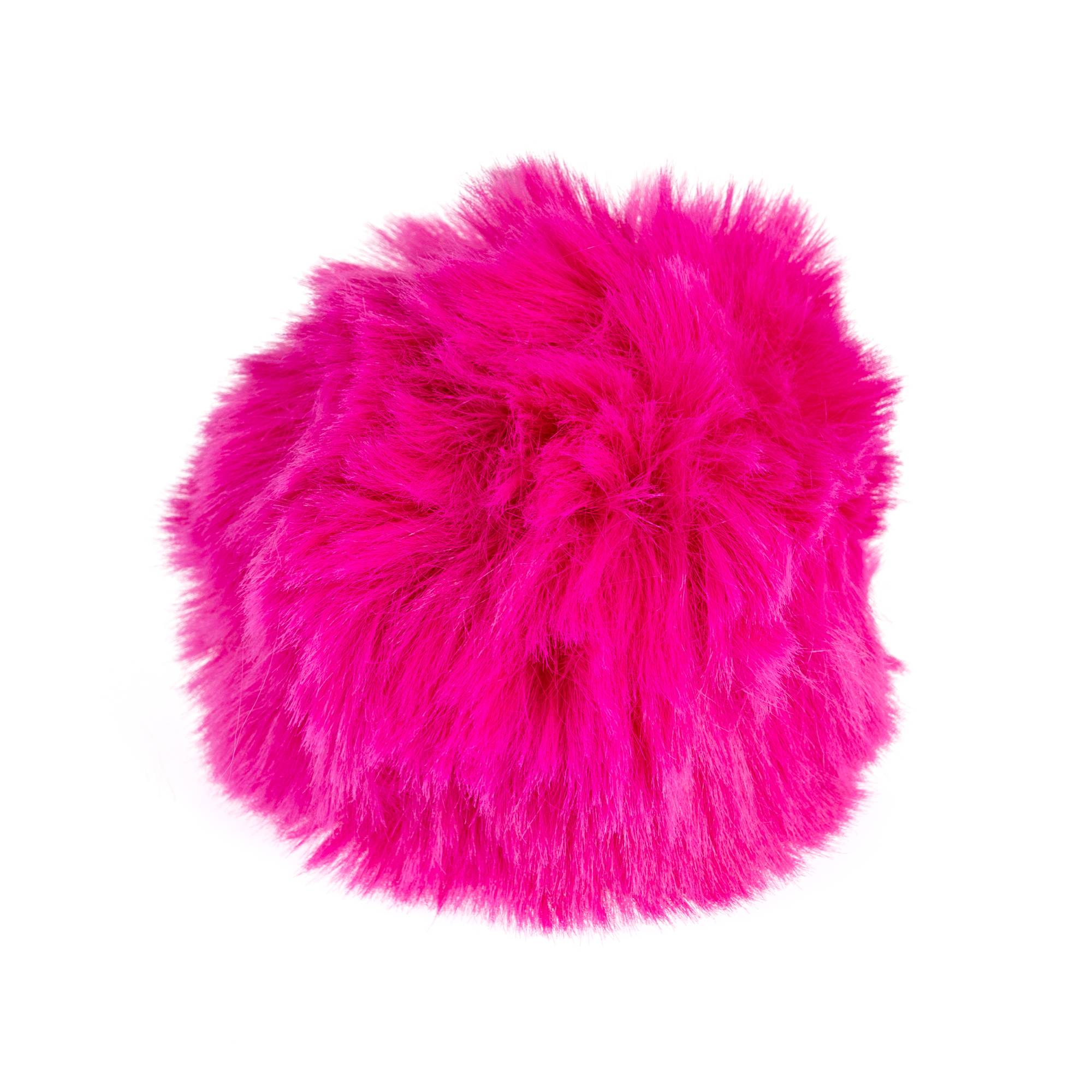 Bright Pink Faux Fur Pom Pom 11cm | Hobbycraft