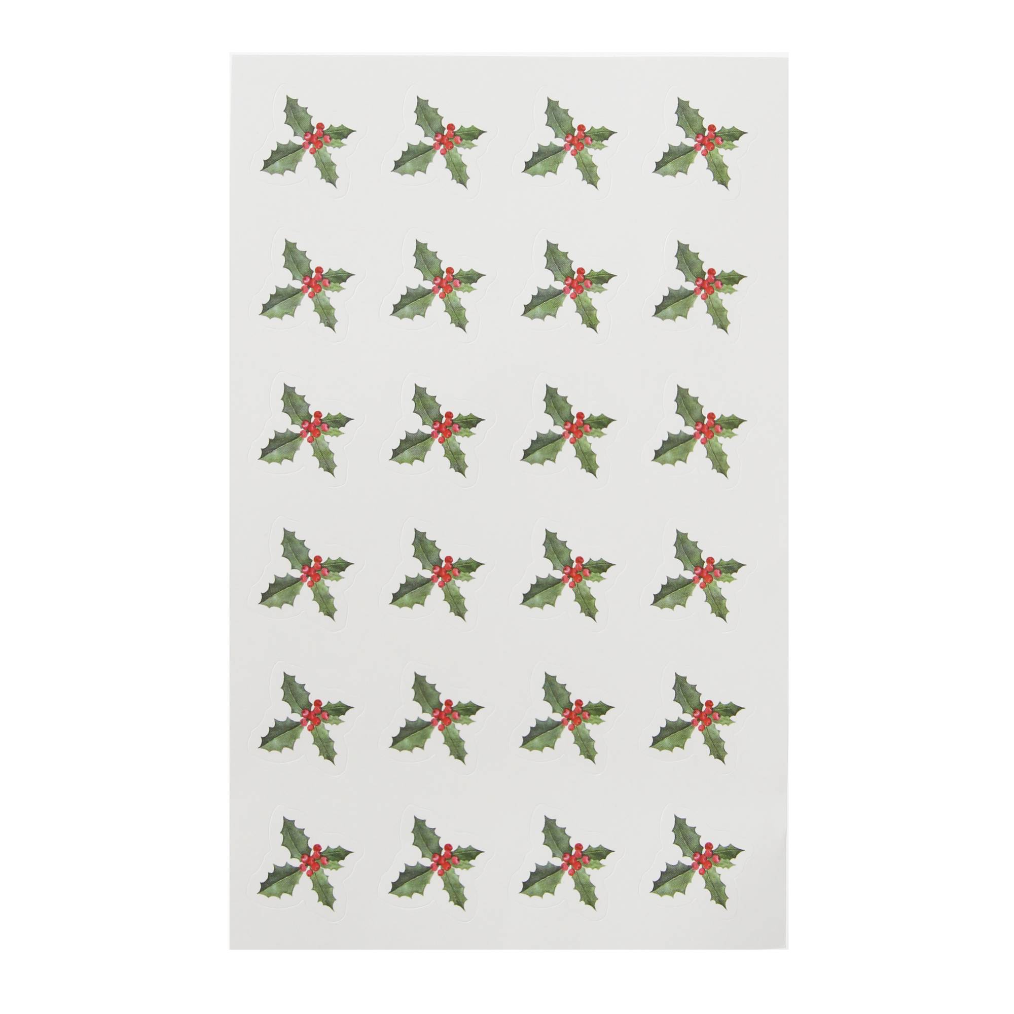 Holly and Berry Envelope Stickers 24 Pack | Hobbycraft