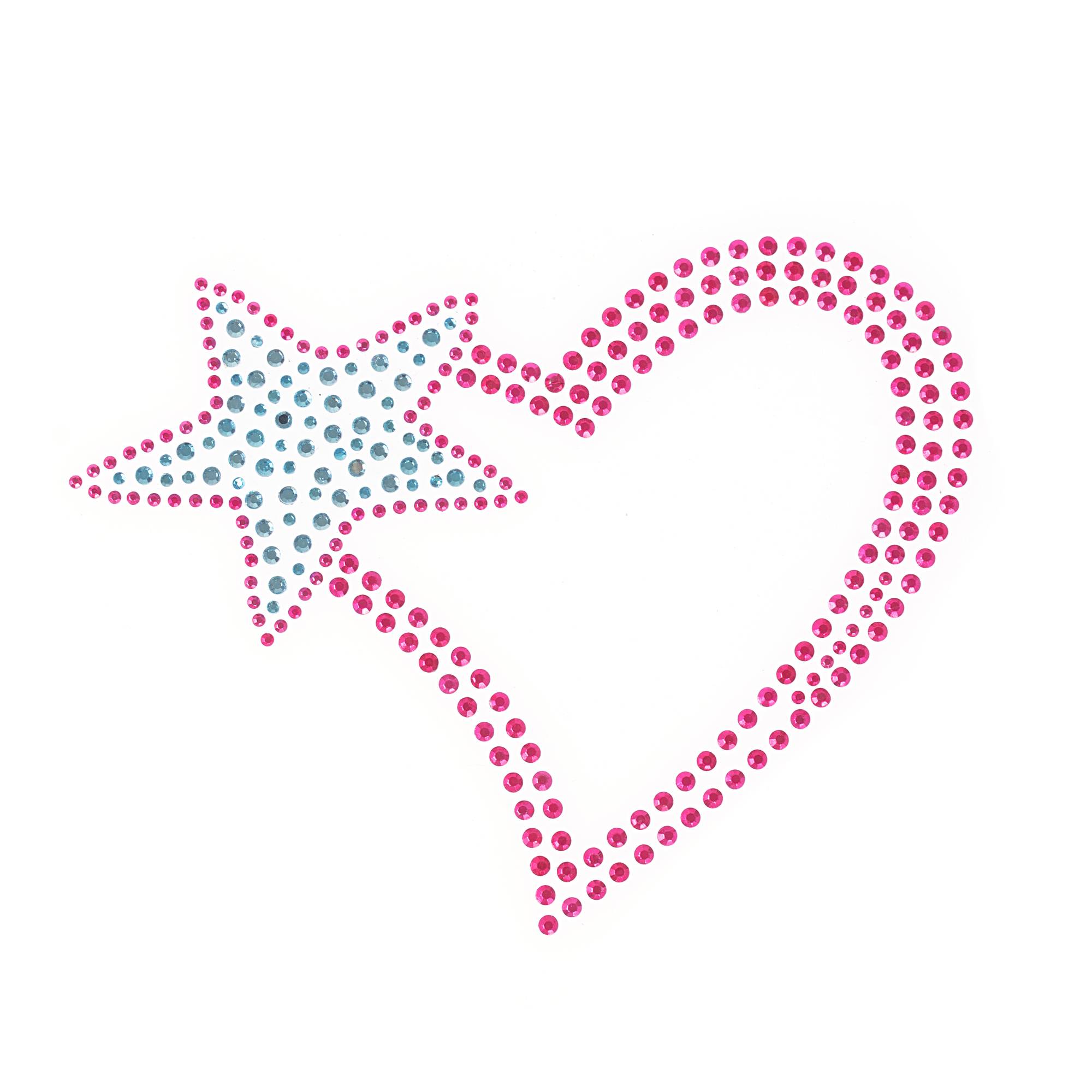 Pink Adhesive Heart Gems 74 Pack