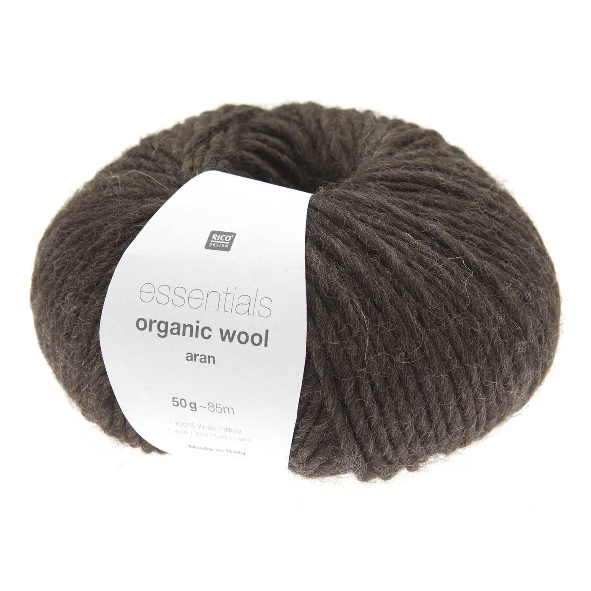 Rico Essentials Brown Organic Wool Aran Yarn 50g | Hobbycraft