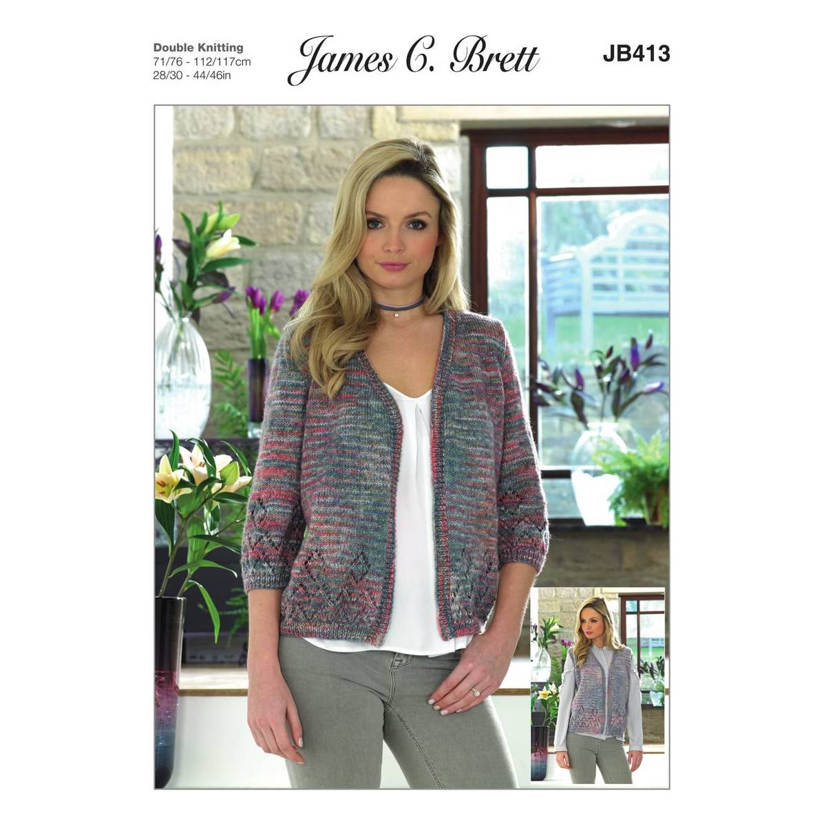 James C Brett DK Cardigan and Waistcoat Pattern JB413 | Hobbycraft