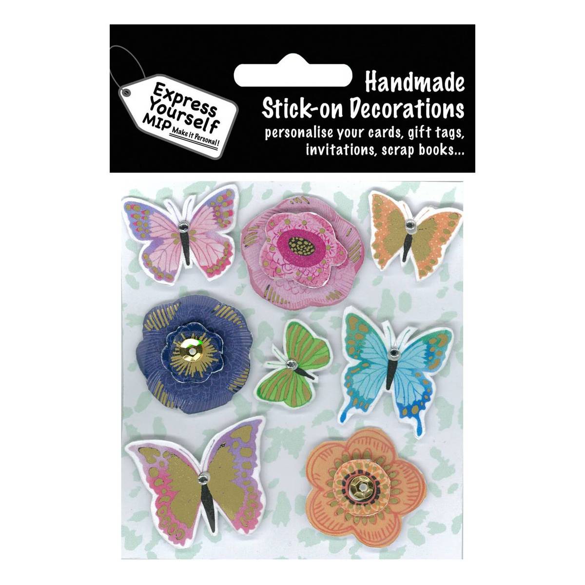 Express Yourself Butterfly and Flower Card Toppers 8 Pieces | Hobbycraft