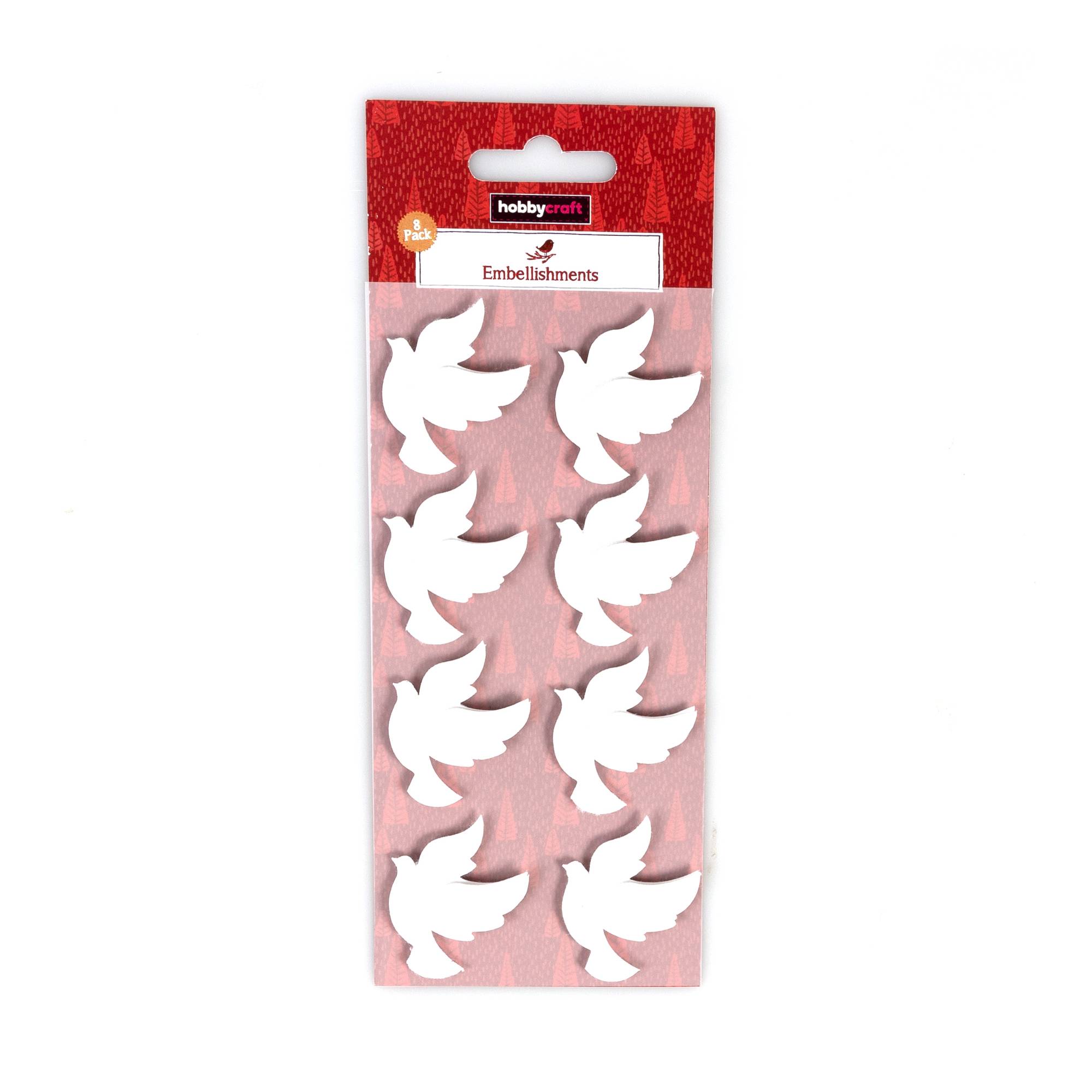 White Dove Embellishments 8 Pack | Hobbycraft