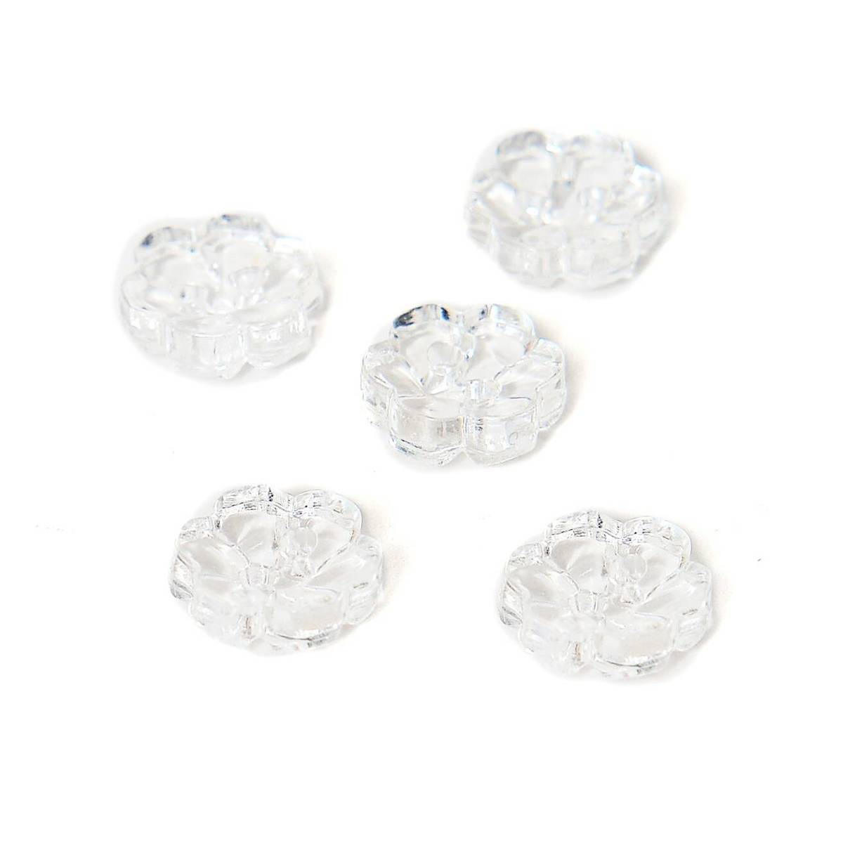 Hemline Clear Novelty Flower Button 5 Pack | Hobbycraft