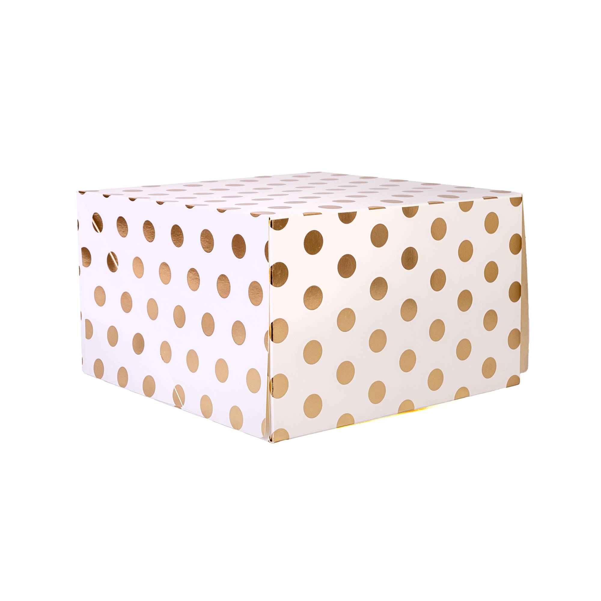 Gold Polka Dot Cake Box 10 Inches | Hobbycraft