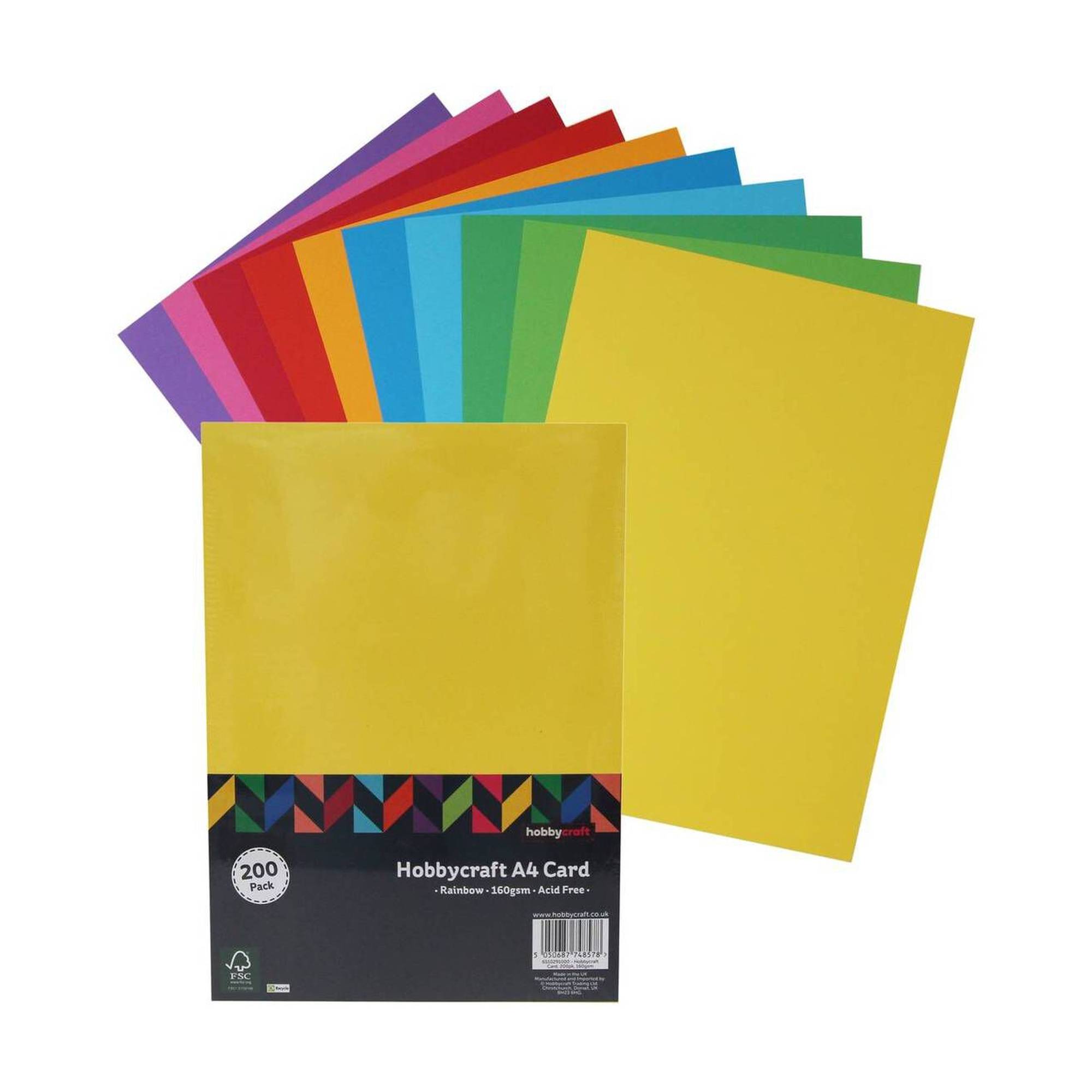 Rainbow Card A4 200 Pack | Hobbycraft