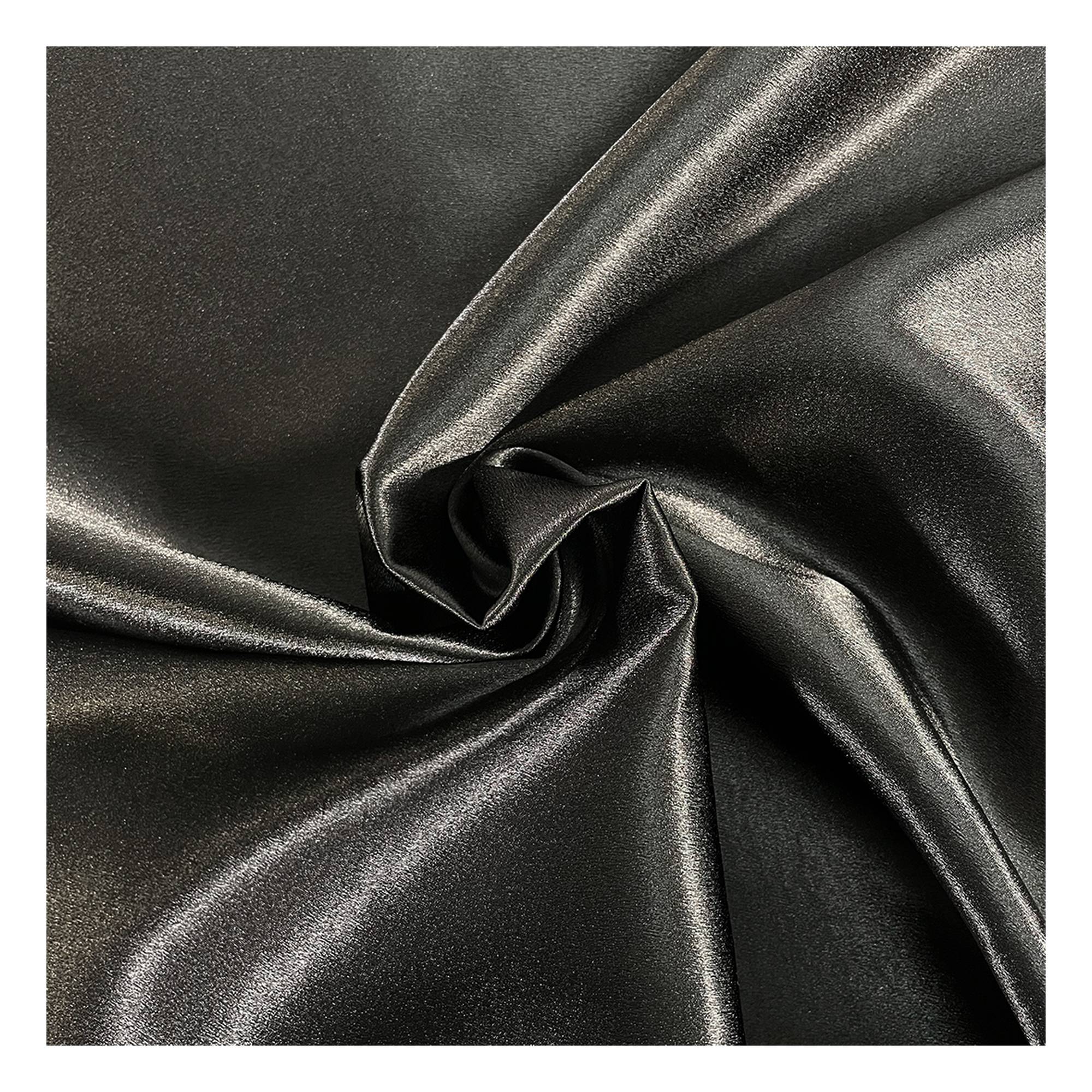 Black Crepe Satin Fabric By The Metre 