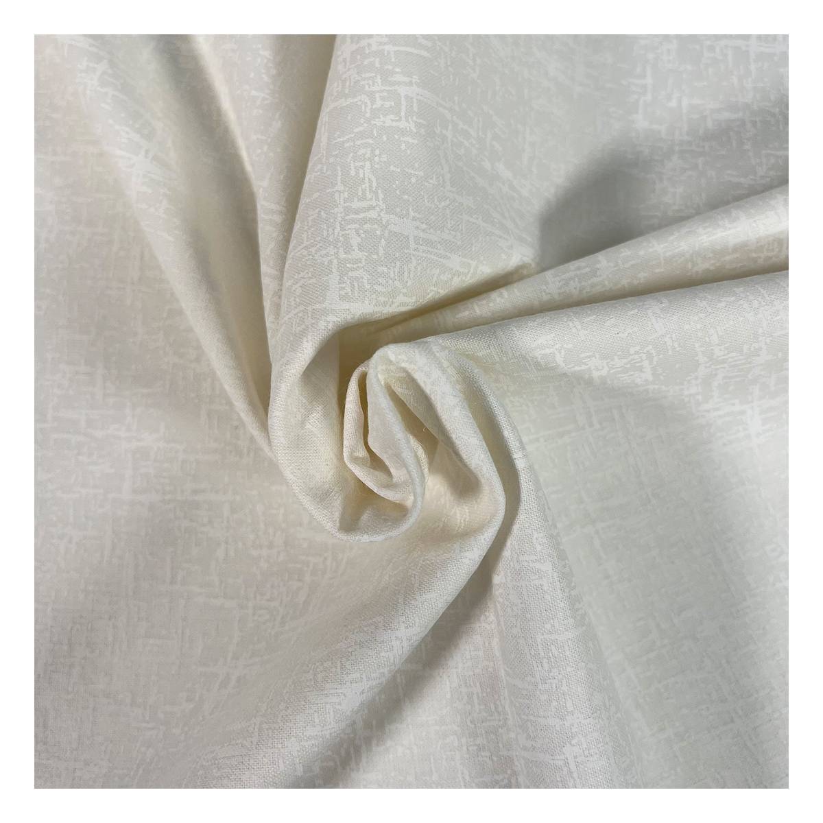 Fife plain ivory brushed cotton melange fabric