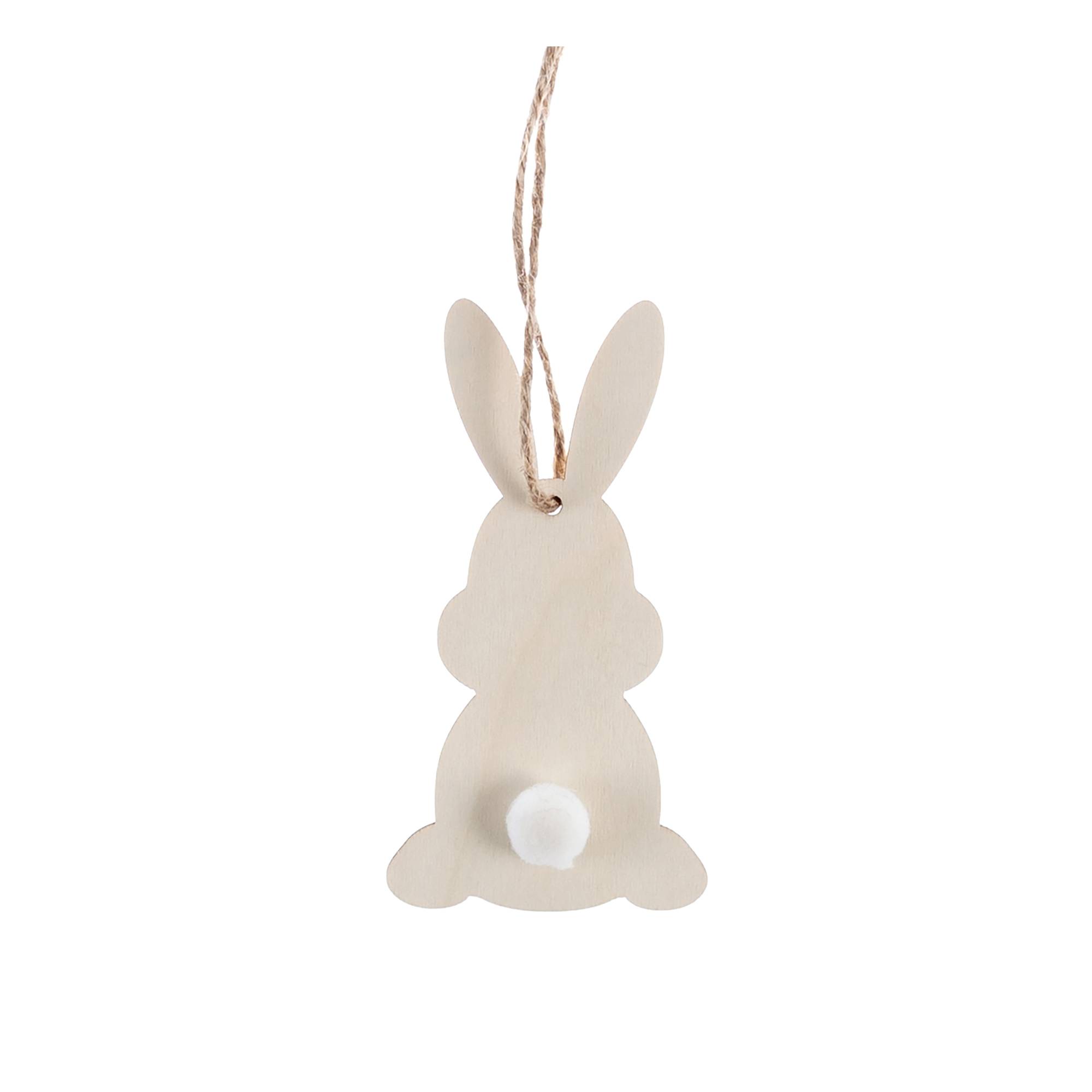 Hanging Wooden Bunny with Pom Pom | Hobbycraft