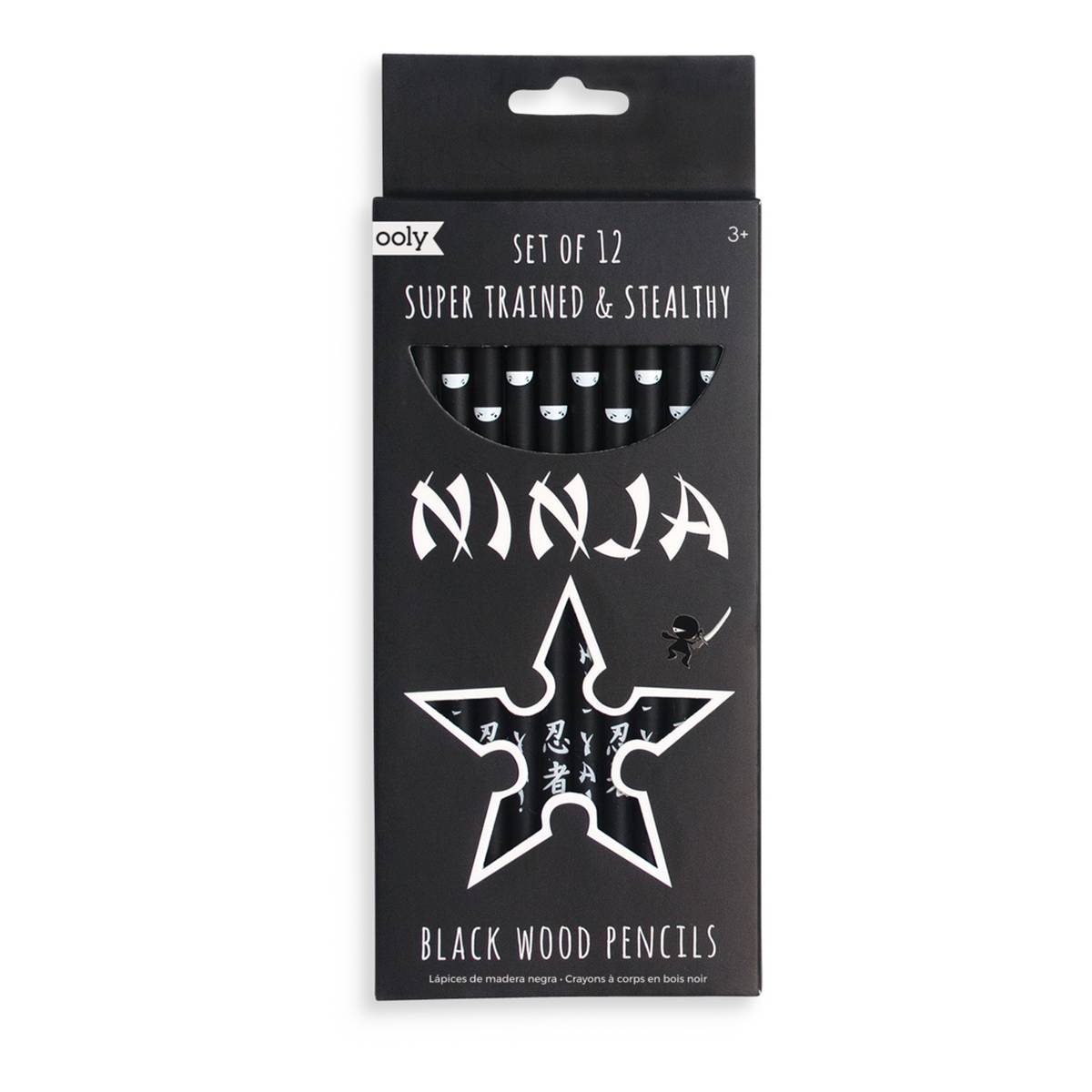 Ninja Black Wood Pencils 12 Pack Hobbycraft