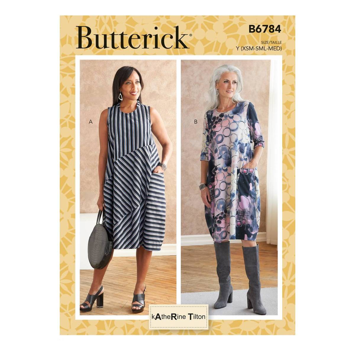 Butterick Womens Dress Sewing Pattern B6784 L Xxl Hobbycraft 