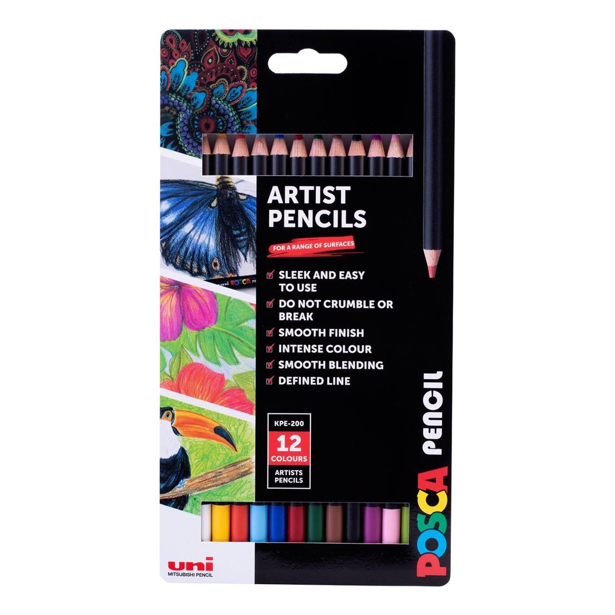 Uni-ball Posca Essential Artist Pencils 12 Pack image number 1